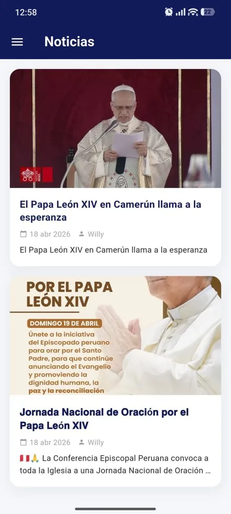 Pantalla de la app: Noticias
